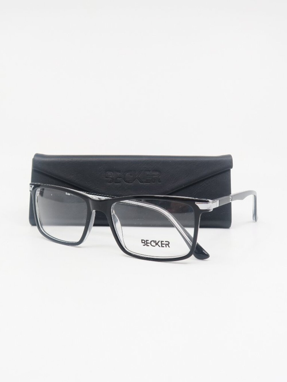 Becker HD3026 C3 54mm. Black Rectangle, Trendy Fashion Italian New Eyeglasses.